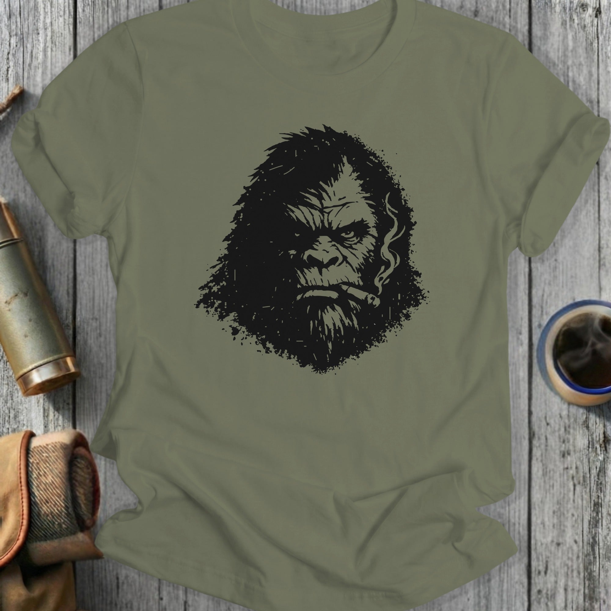 Smoker Bigfoot Graphic Short Sleeve T-shirt