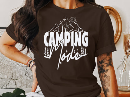 Camping Mode Graphic Tee for Outdoor Enthusiasts product type