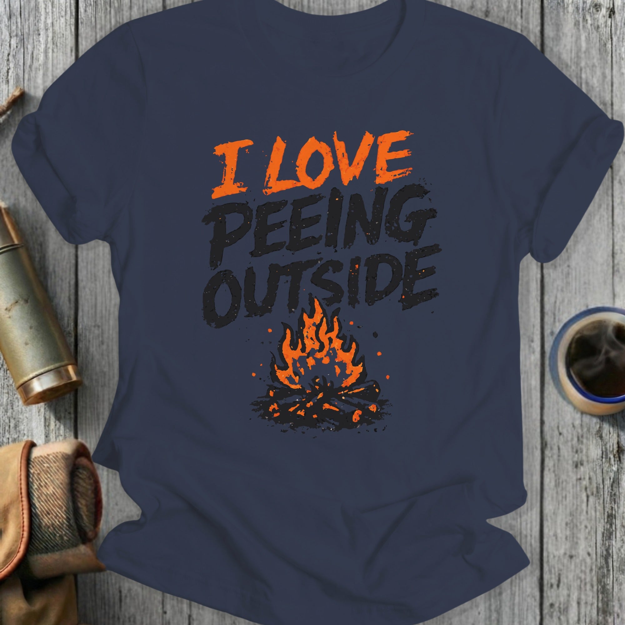 I Love Peeing Outside T-Shirt Funny Camping Tee