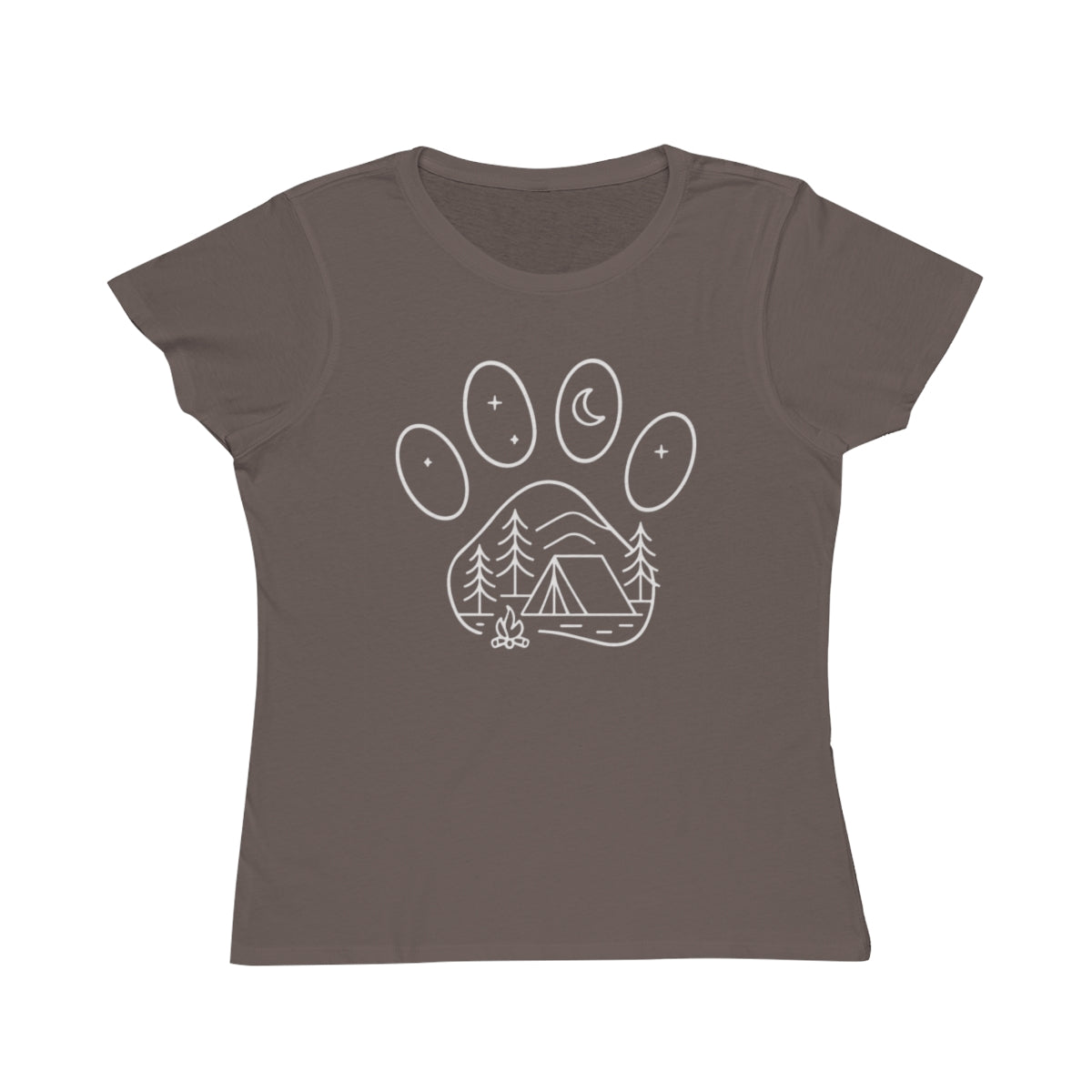 Paw Print Camping Adventure Design T-Shirt