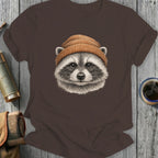 Raccoon with Brown Beanie Graphic Tee Shirt Product