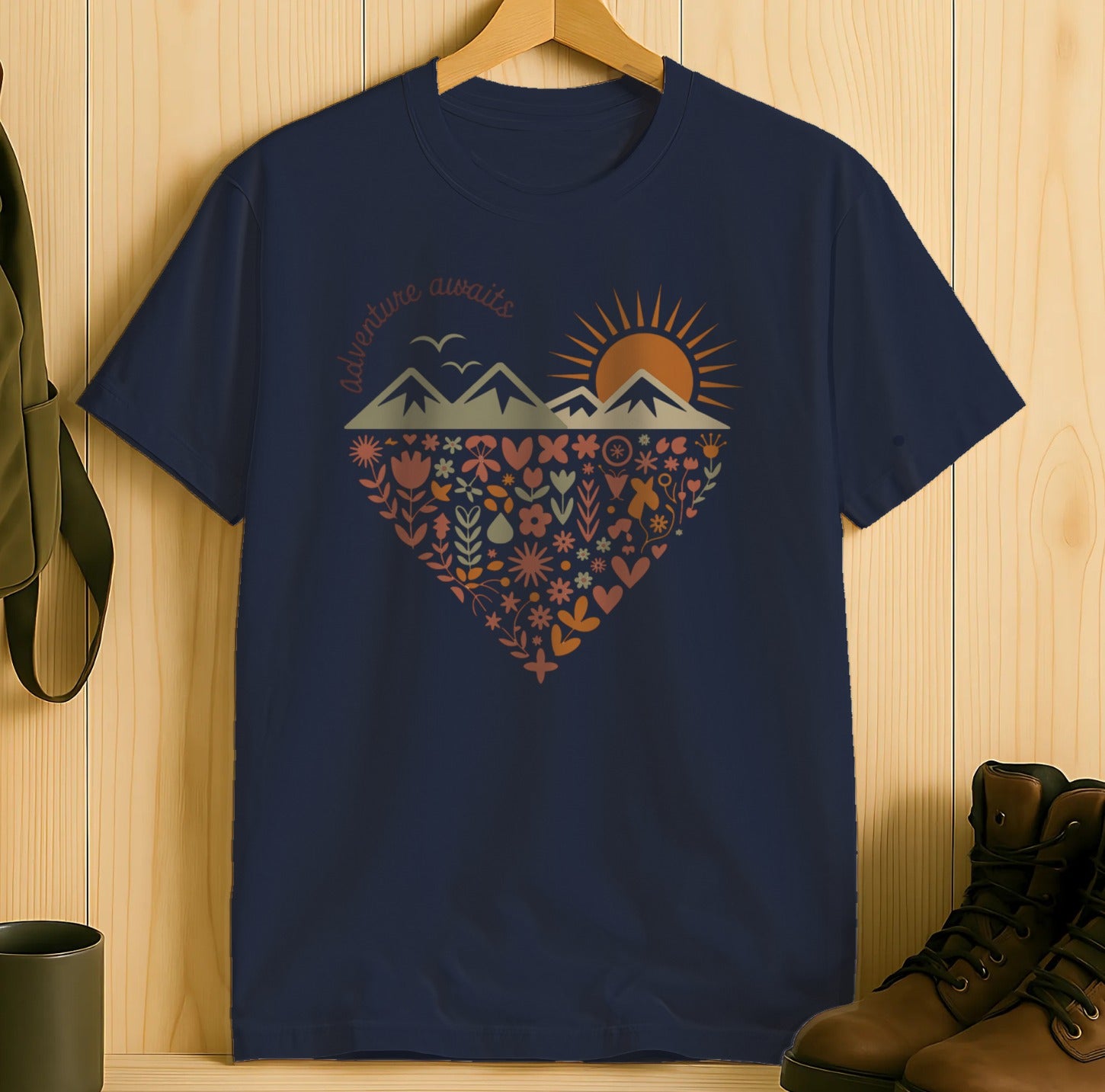 Adventure Awaits Mountain Graphic T-Shirt Product