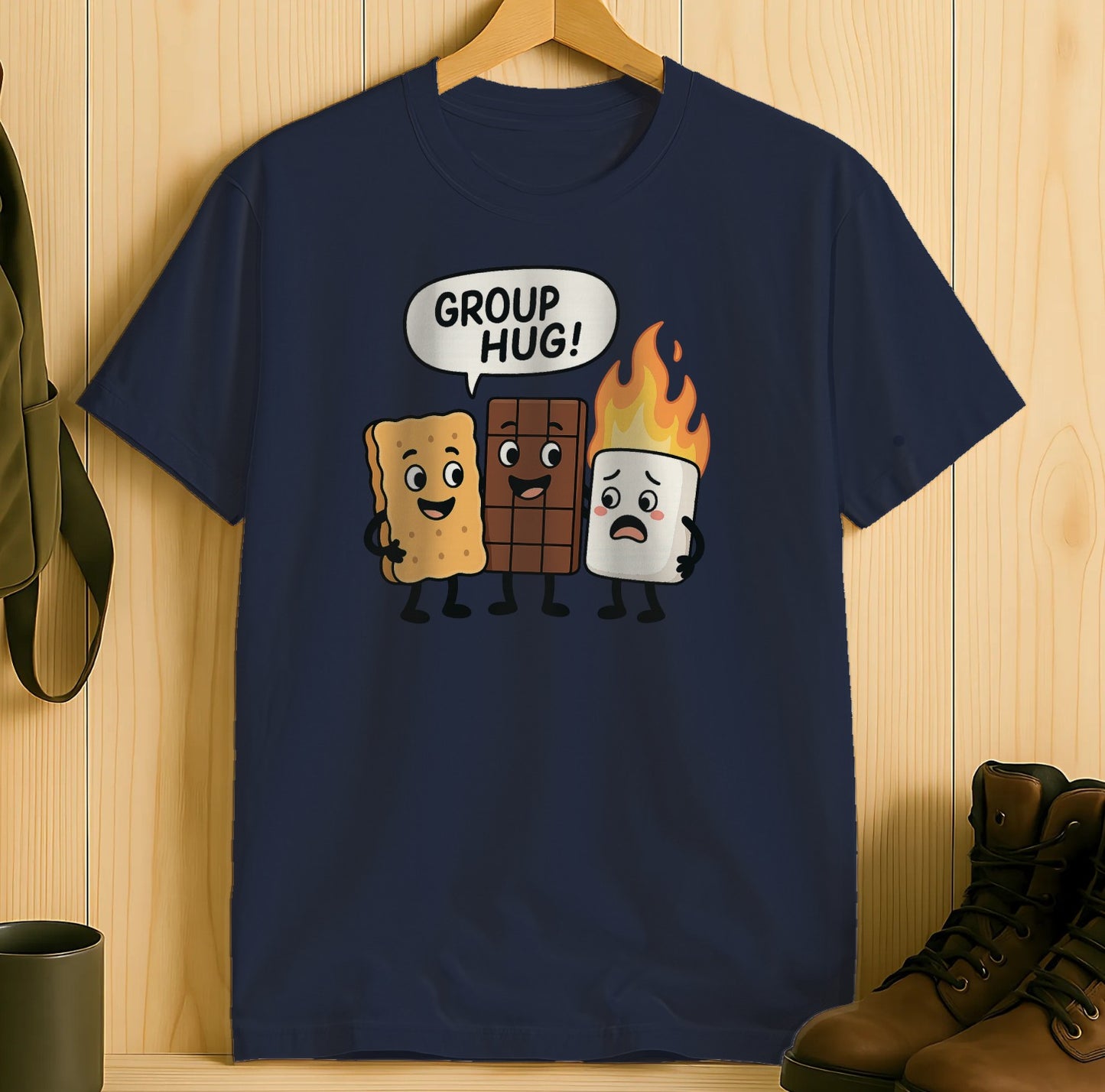 Funny Group Hug Cartoon Characters Graphic Tee product