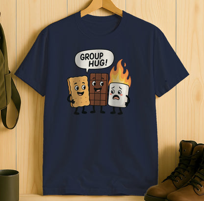 Funny Group Hug Cartoon Characters Graphic Tee product