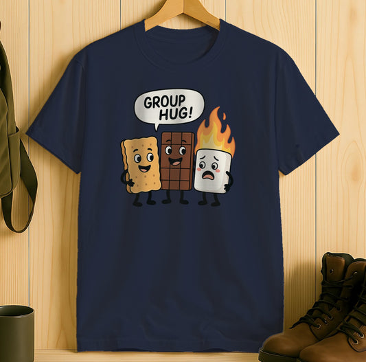 Funny Group Hug Cartoon Characters Graphic Tee product