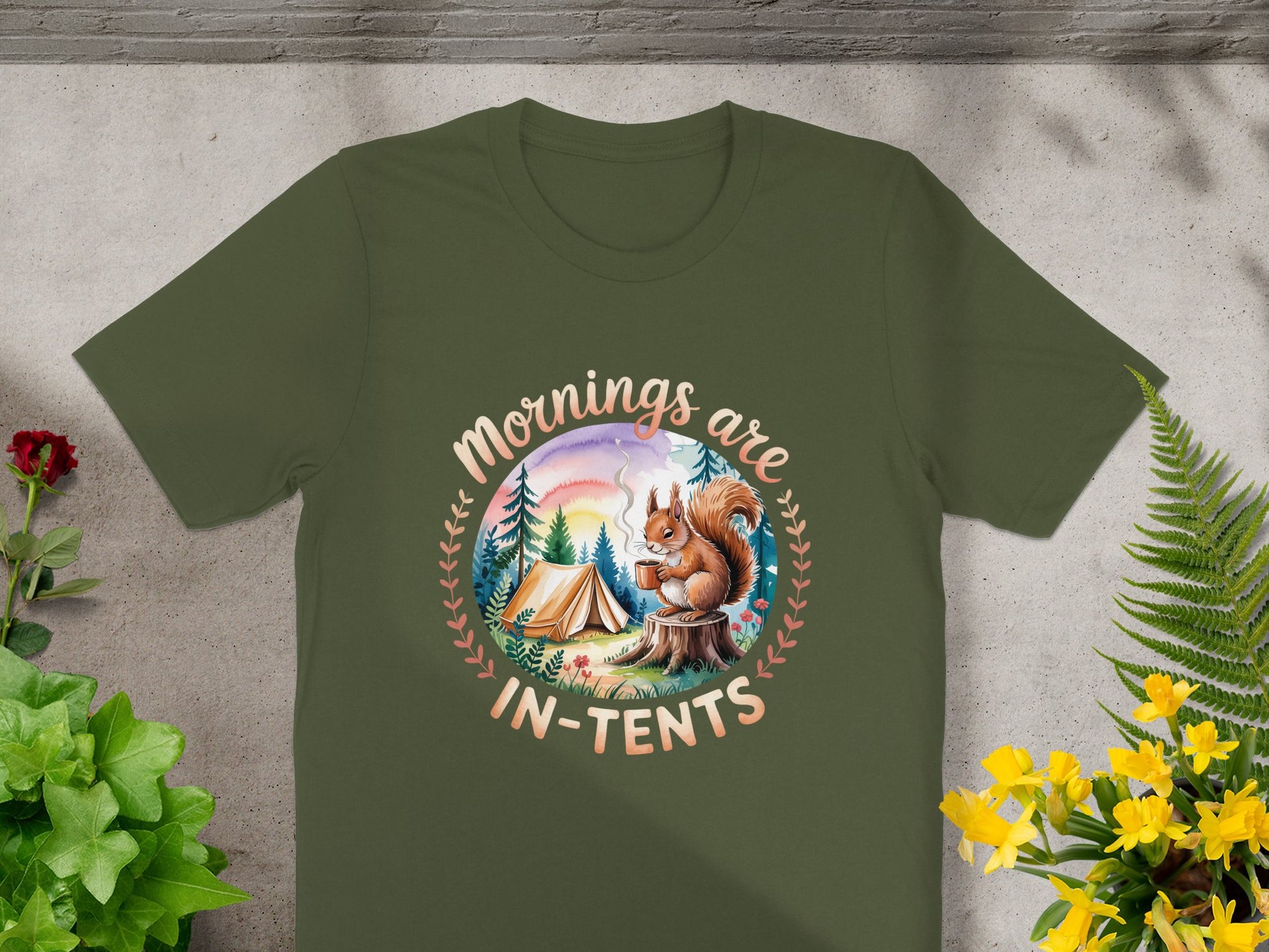 Mornings Are In Tents Squirrel Camping Shirt product type