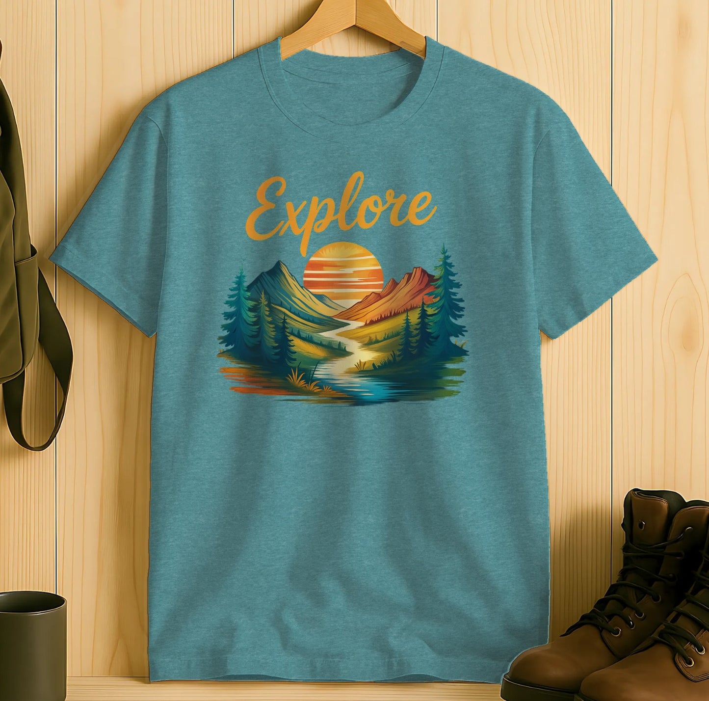 Explore Scenic Mountains Sunset Graphic T-Shirt product type