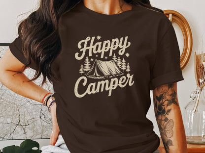 Happy Camper Graphic Tee Casual Camping Shirt product