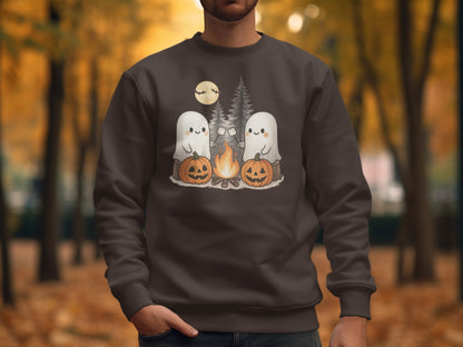 Adorable Ghosts and Pumpkins Campfire Sweatshirt product