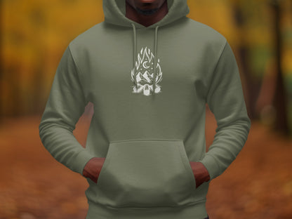 Unique Artsy Skull and Flame Design Hoodie product