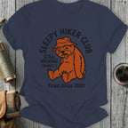 Sleepy Hiker Club graphic with tired bear and text "tired since 2001."