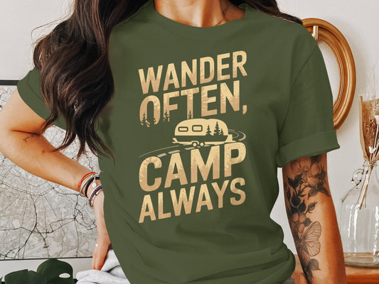 Wander Often Camp Always Graphic Tee Shirt product