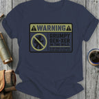 T-shirt with "Warning Grumpy Gen-Xer in the Wild" text and hiker graphic.