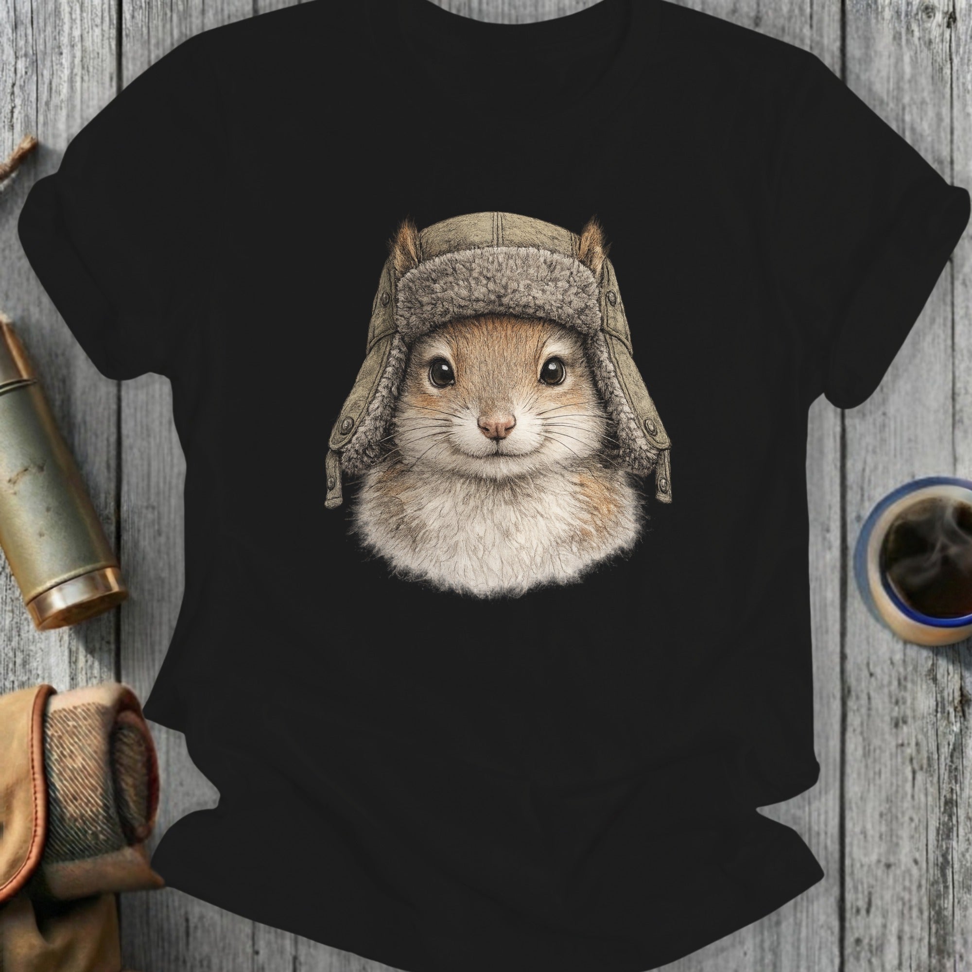 Cute Squirrel With Aviator Hat Graphic T-Shirt Product