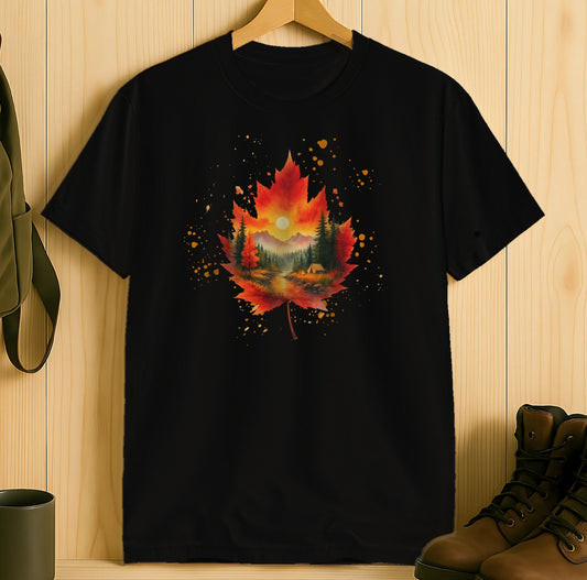 Autumn Leaf Mountain View Graphic Tee product type