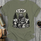 Bear sitting on a toilet with "I DO!" in a speech bubble.