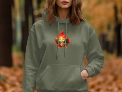 Autumn Forest Inside Fireball Graphic Hoodie product
