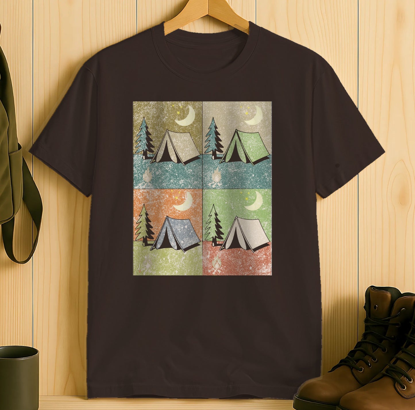 Colorful Camping Tents Nature Adventure T-Shirt product