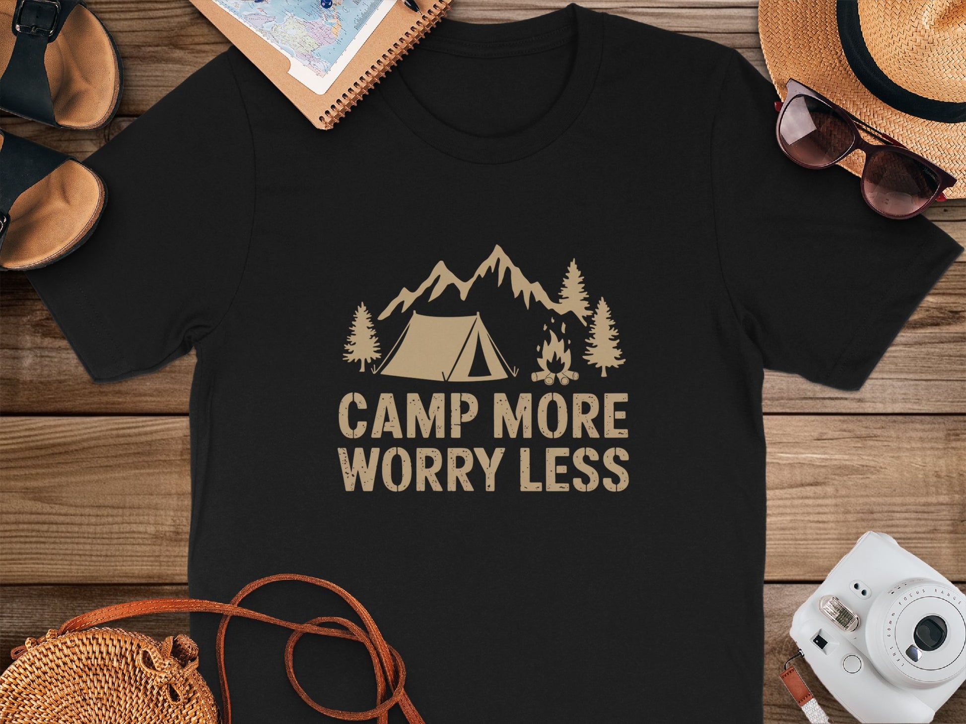 Camp More Worry Less Graphic T-Shirt product type