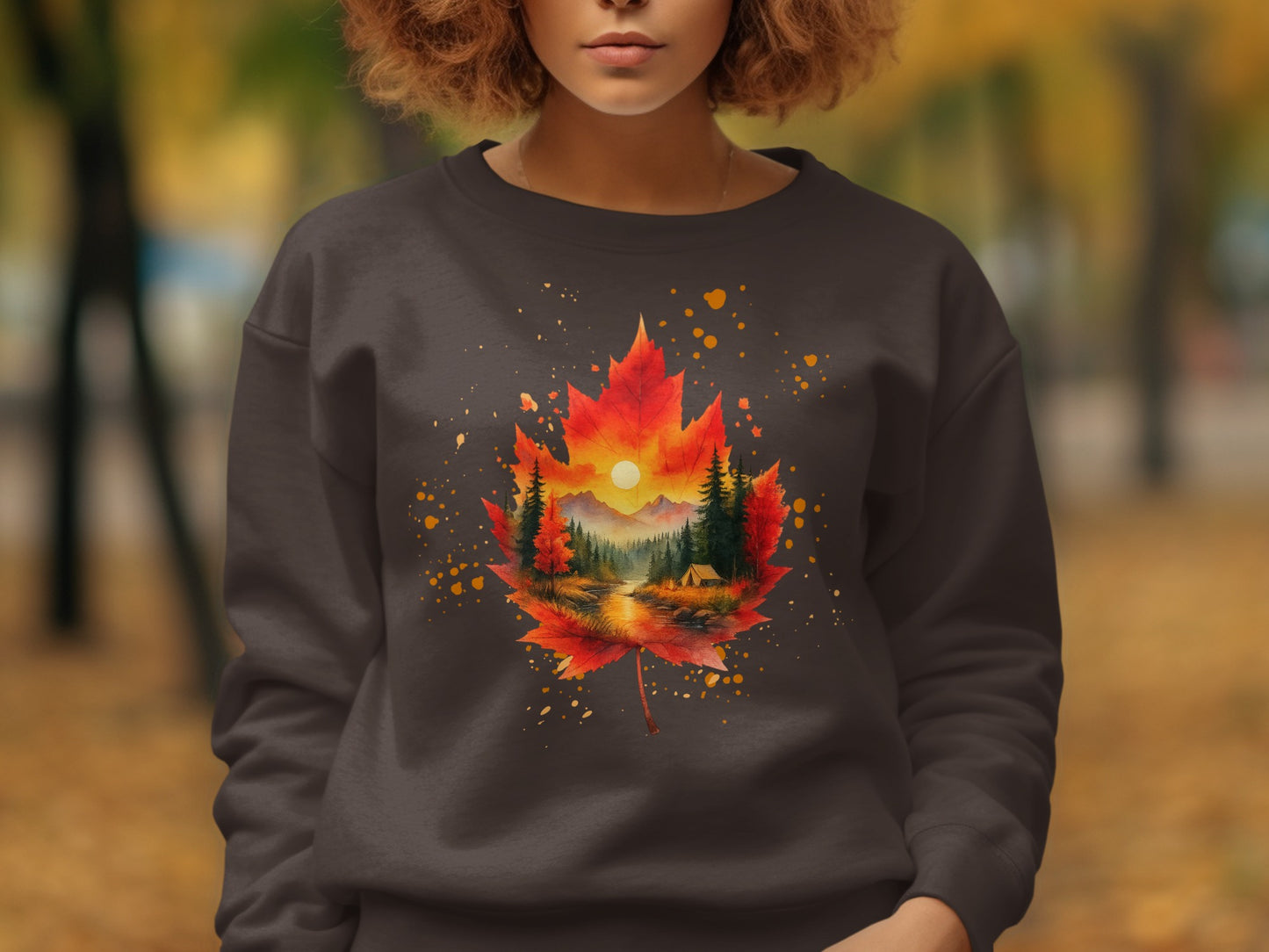 Autumn Forest Sunset Graphic Sweatshirt product