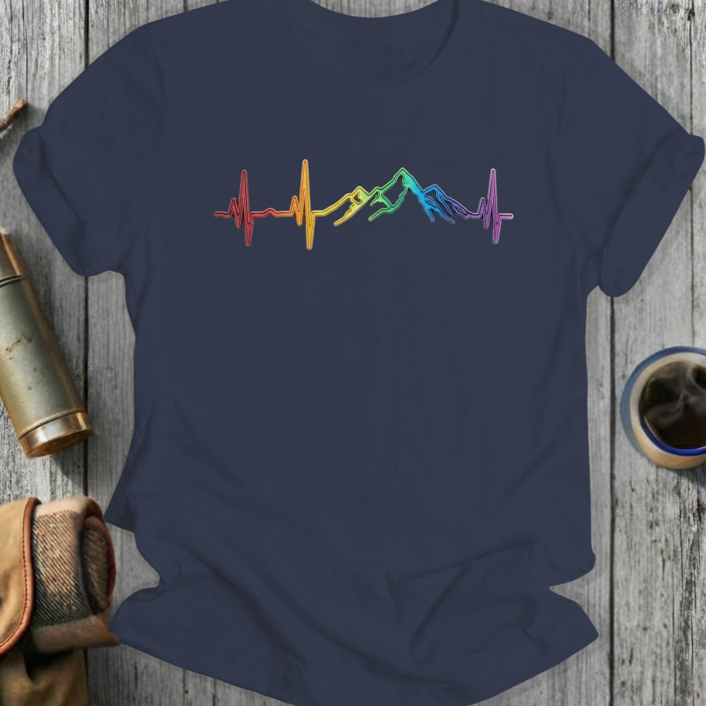 Rainbow Mountain Heartbeat Graphic T-Shirt Product