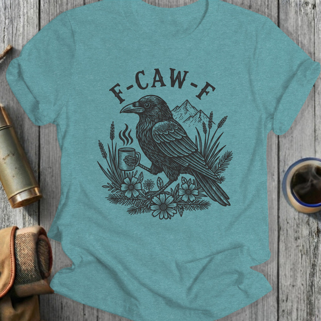 F-CAW-F Raven with Coffee and Flowers Shirt