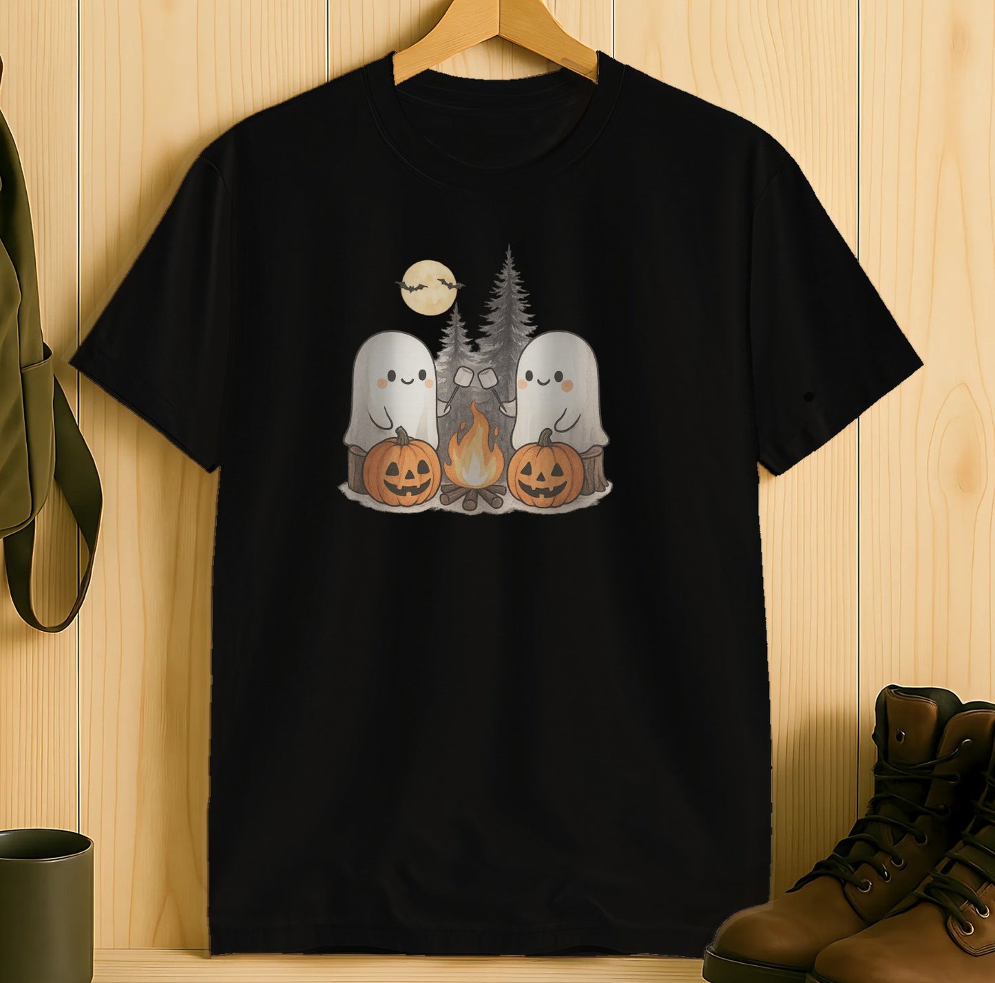 Camping Ghosts and Pumpkins Fun Halloween Shirt product