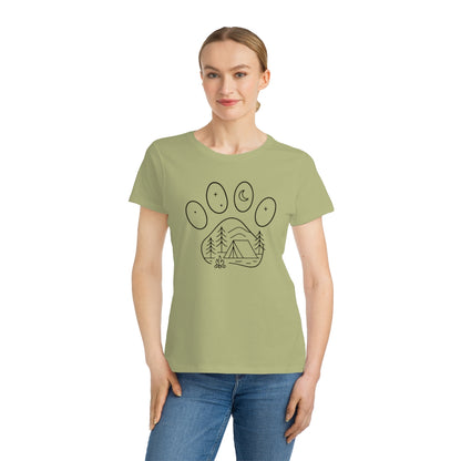 Camping Adventure Paw Print Design T-shirt