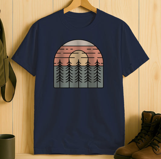 Vintage Sunset Forest Graphic T-Shirt product type