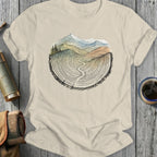 Scenic Nature Design on Circular Tree Rings Art Tshirt