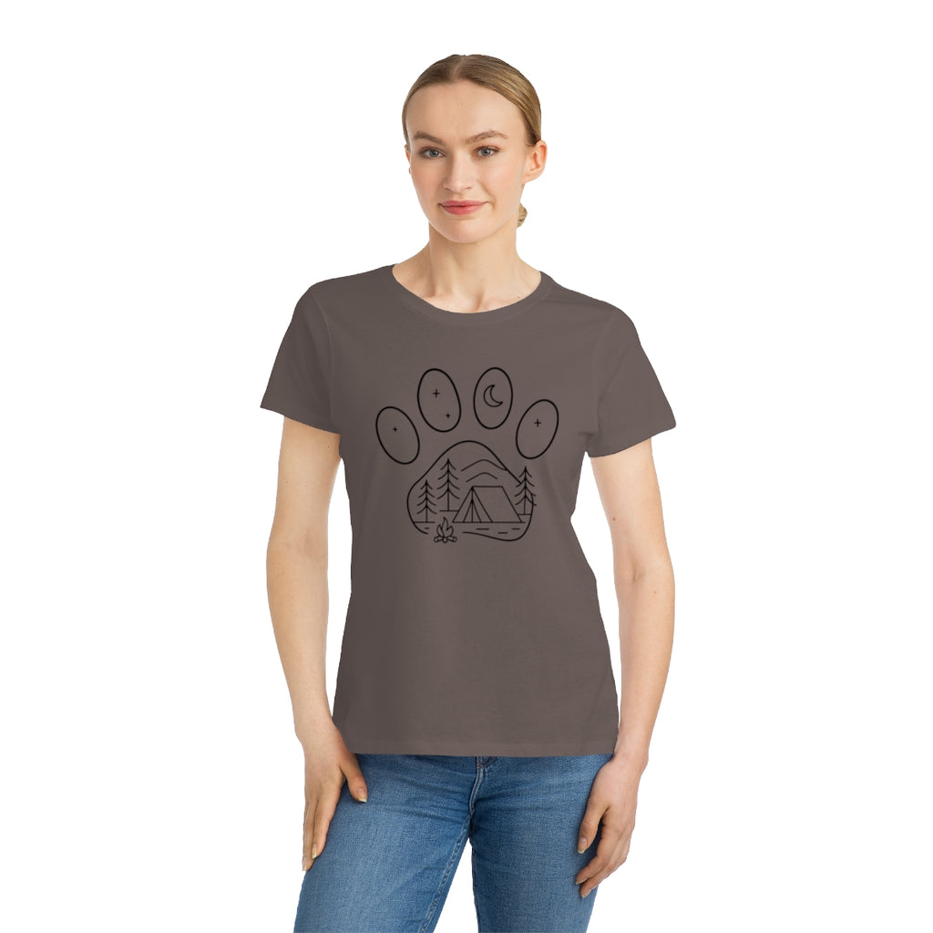 Camping Adventure Paw Print Graphic T-Shirt