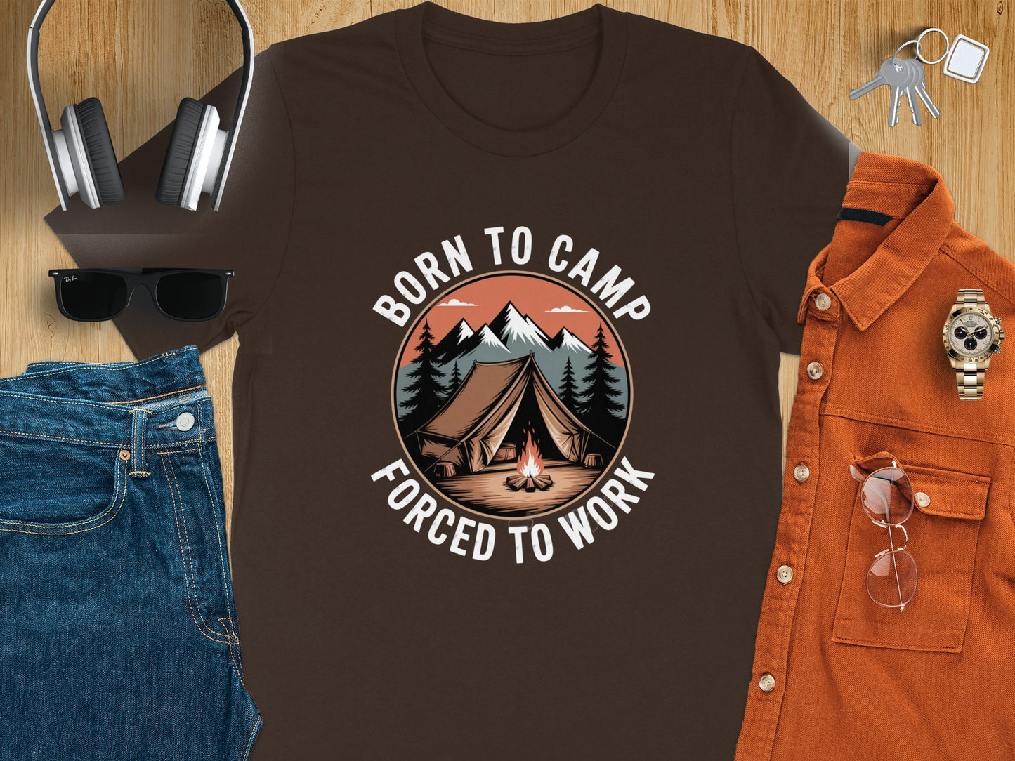 Born to Camp Forced to Work T-shirt product