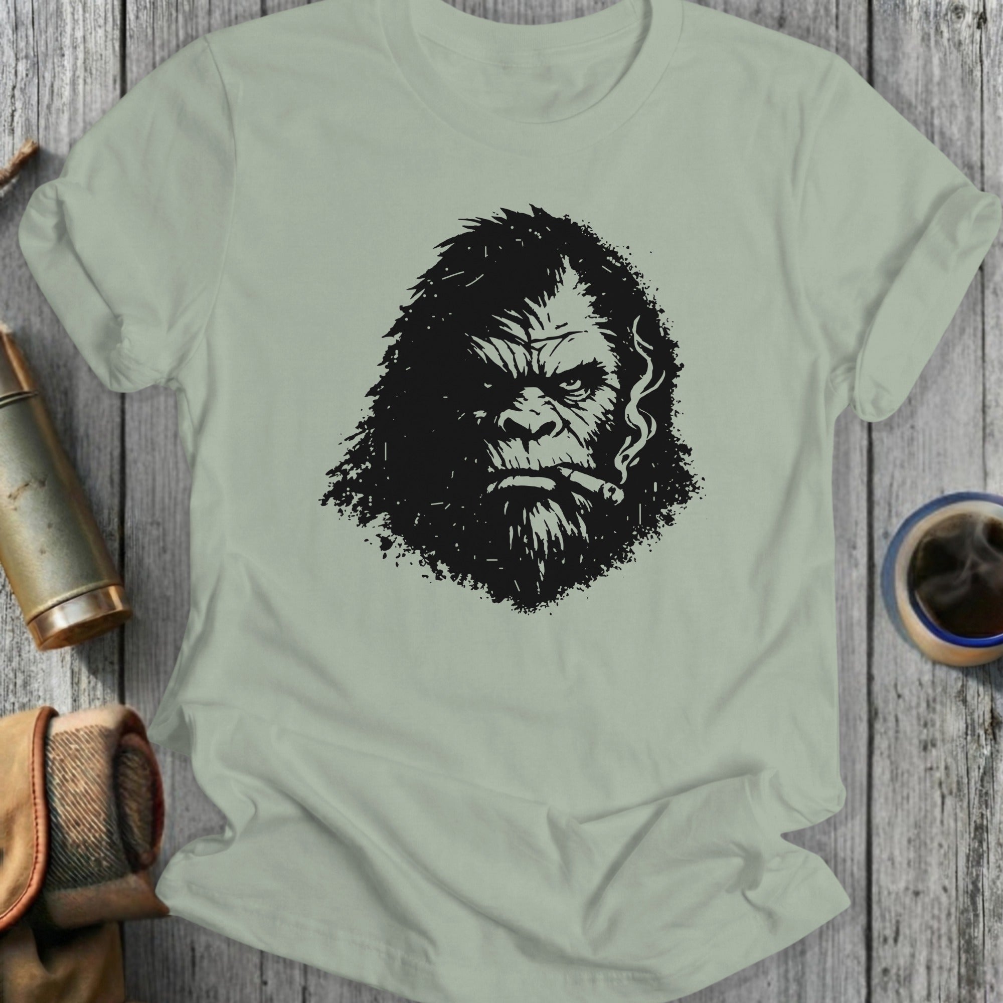 Bigfoot Smoking Graphic Design T-Shirt