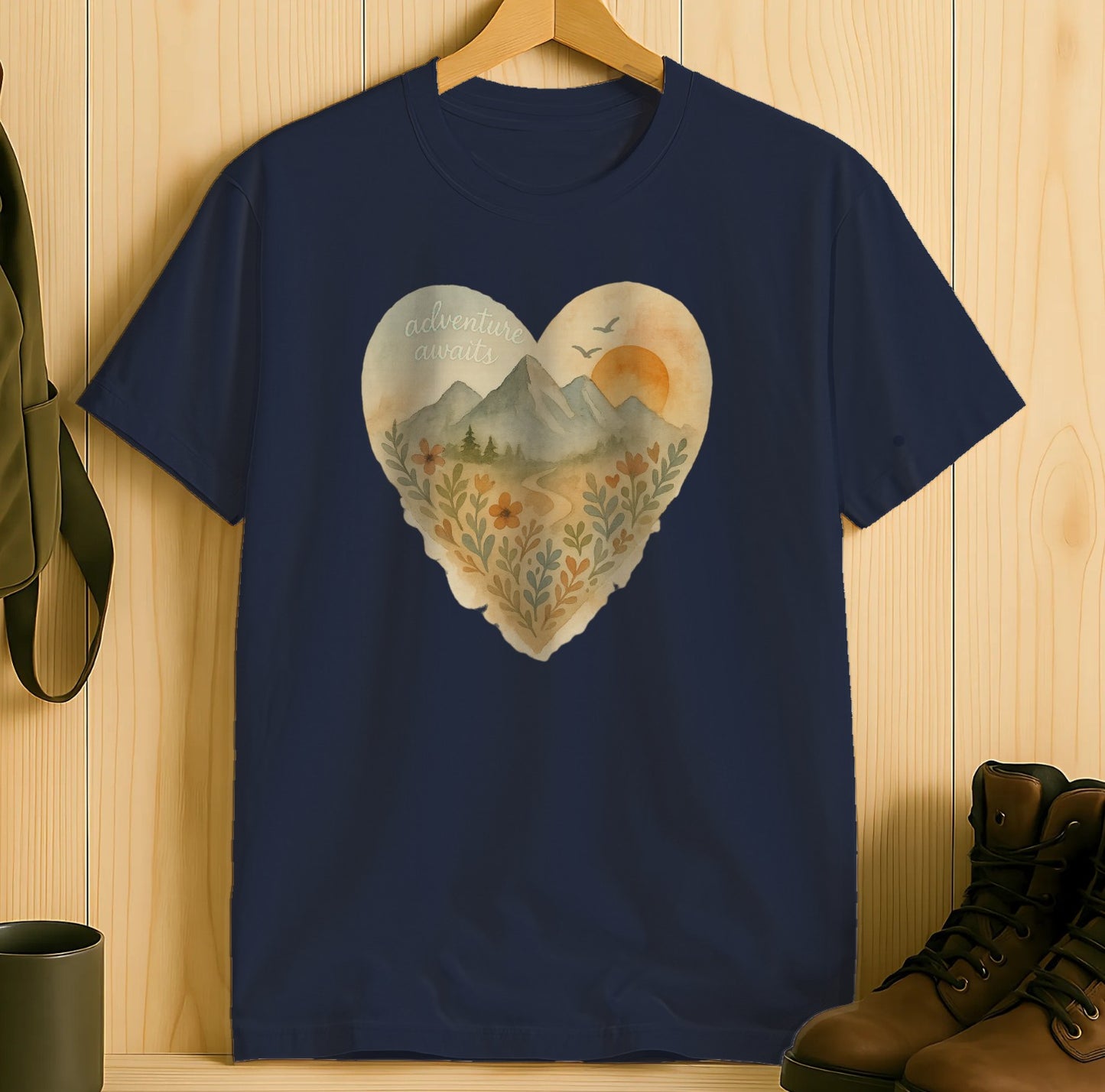 Adventure Awaits Heart Design Graphic T-shirt product type