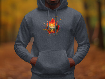 Autumn Themed Maple Leaf Graphic Hoodie product