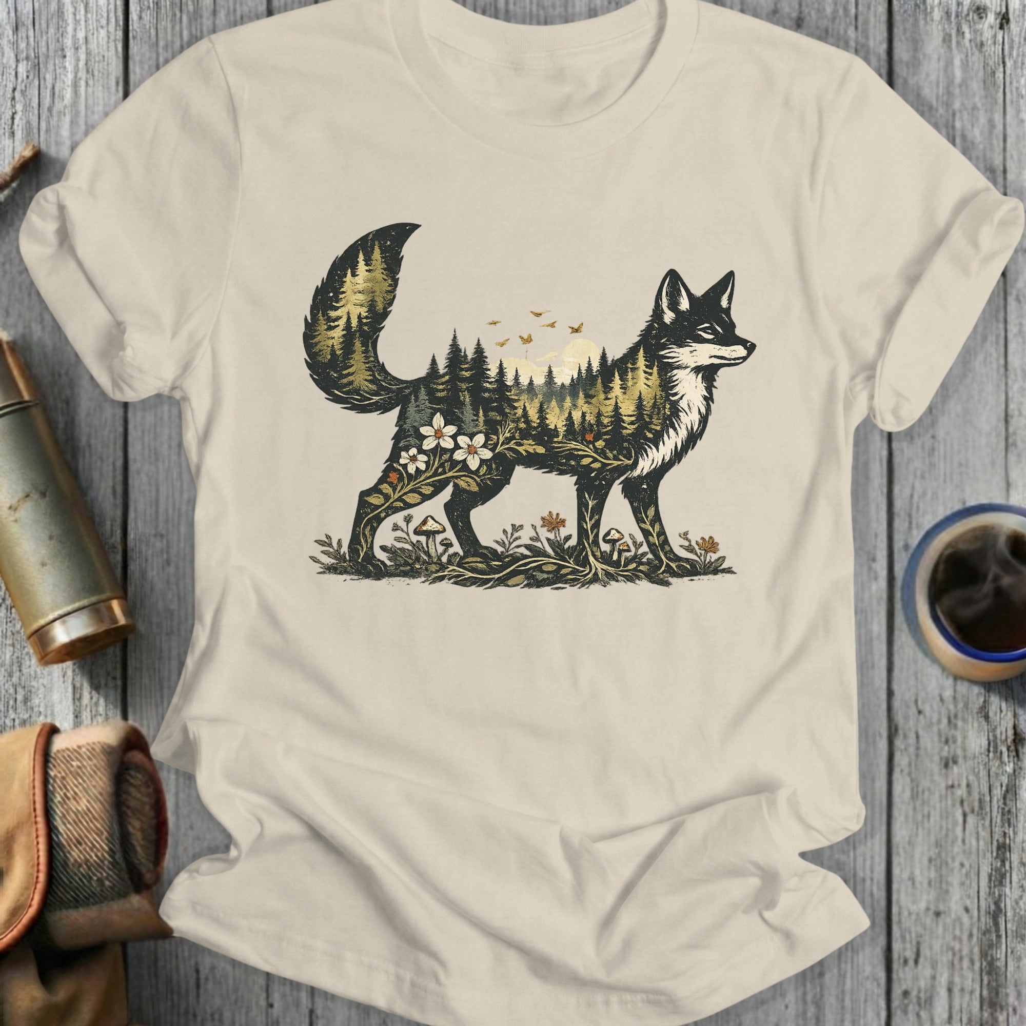 Forest Wolf Nature Design Graphic T-Shirt