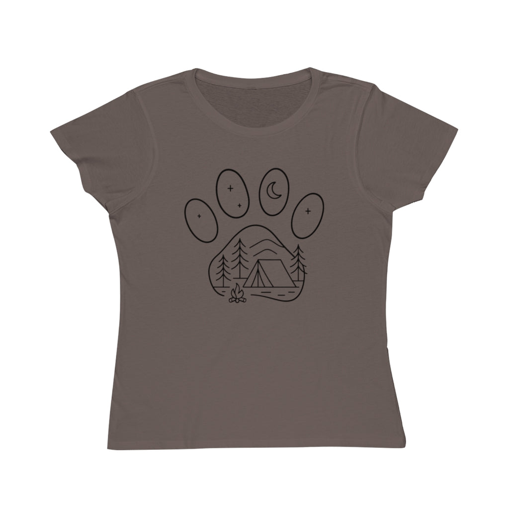 Outdoor Camping Design with Paw Print T-shirt