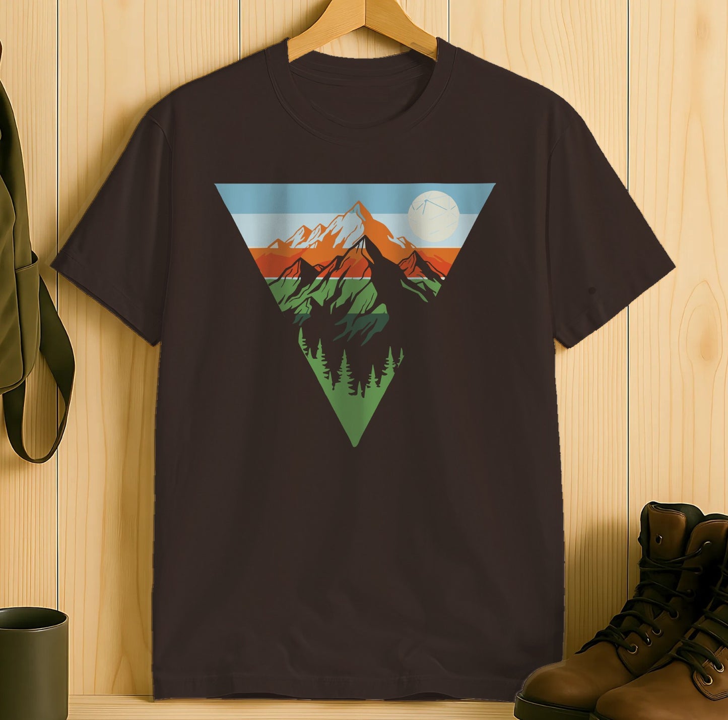 Sunset Mountain Graphic Triangle T-Shirt product type