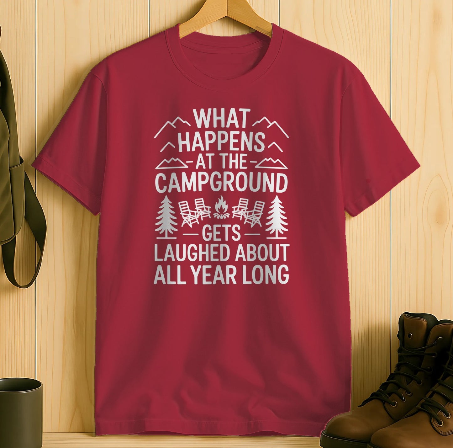 What Happens at the Campground Printed T-shirt Product