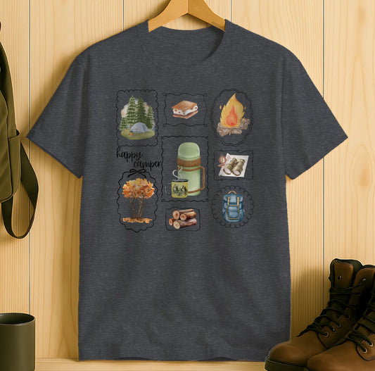Outdoor Happy Camper Shirt Graphic Tee product type