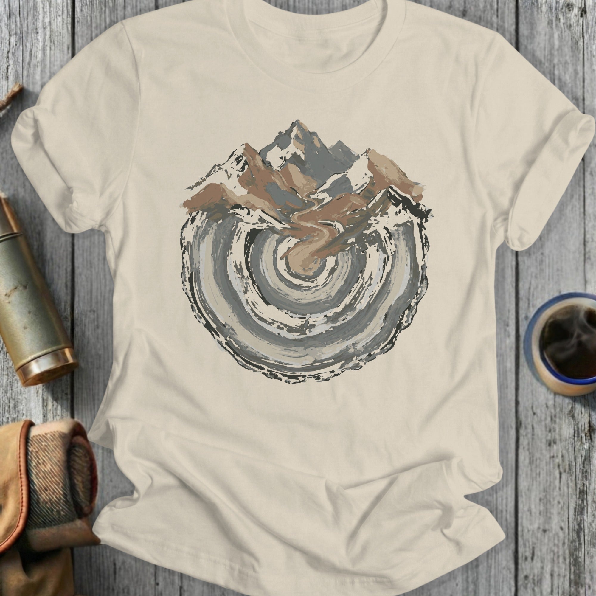 Abstract Mountain and Road Design Graphic T-shirt