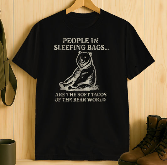 Funny Bear Sleeping Bags Soft Tacos World T-Shirt product