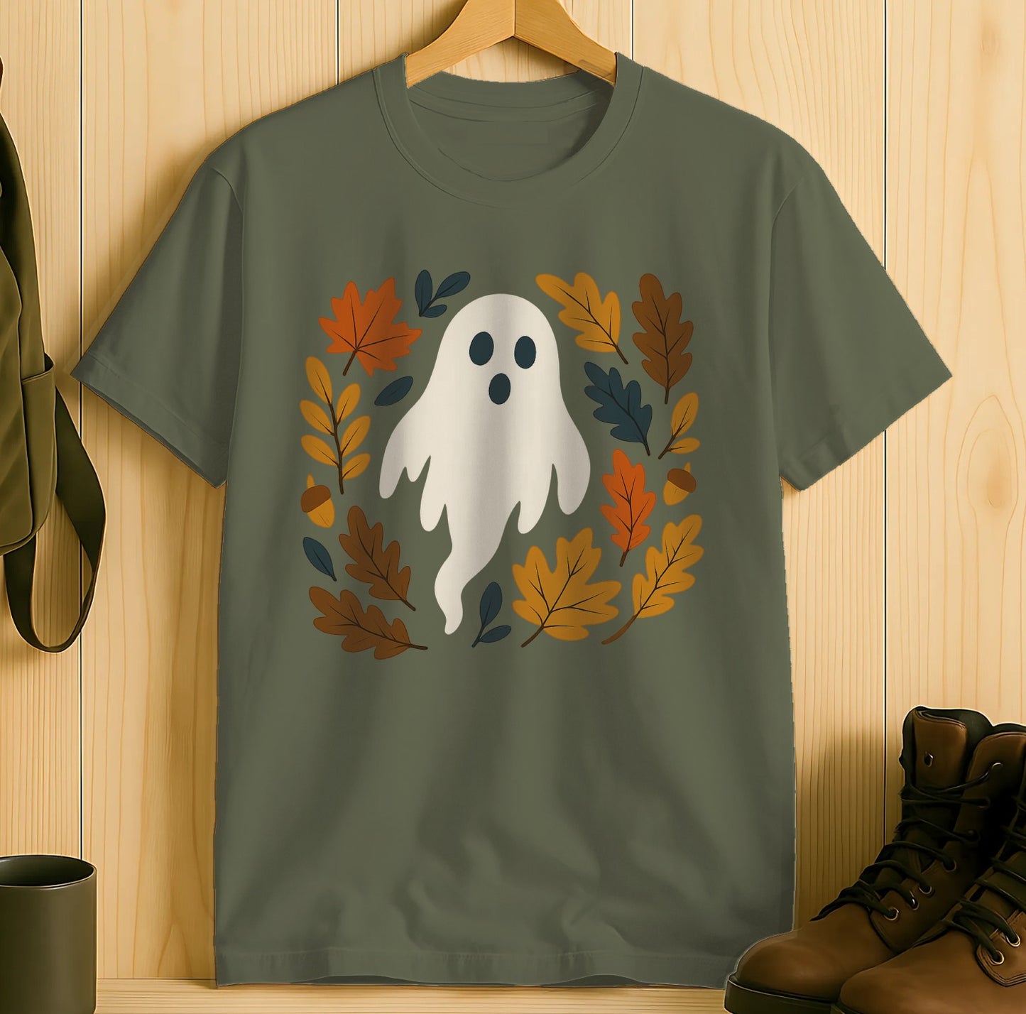 Autumn Leaves Ghost Graphic T-shirt product