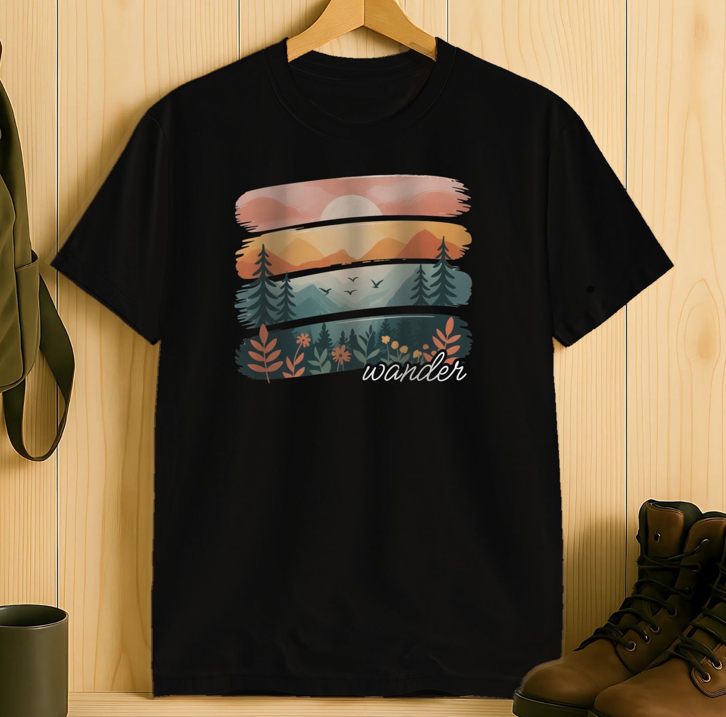 Scenic Sunset and Forest Wander Graphic T-Shirt Product