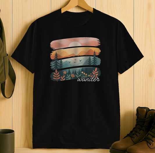 Scenic Sunset and Forest Wander Graphic T-Shirt Product