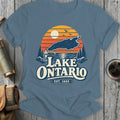 Lake Ontario graphic with a sunset, sailboats, and "EST. 1660" text.