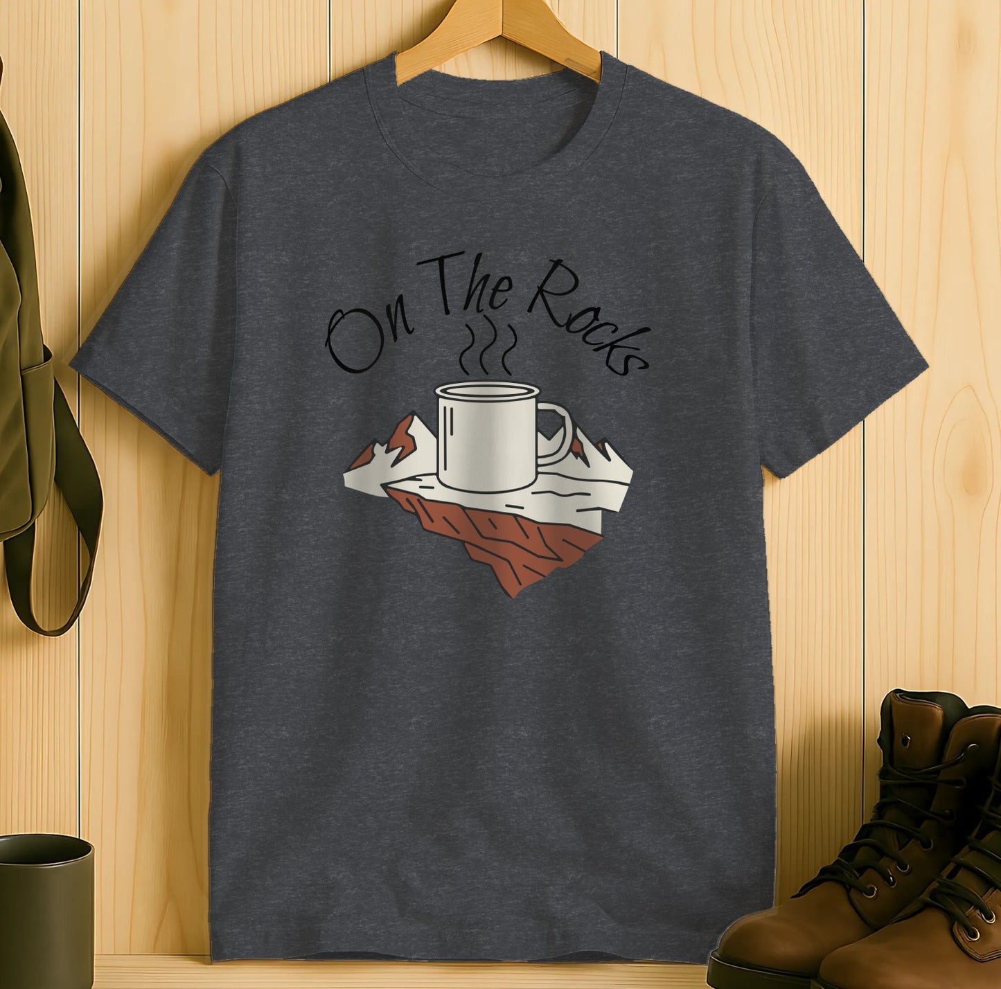 On The Rocks Graphic Printed Grey T-shirt product