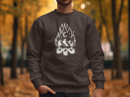 Campfire Mountain Design Long Sleeve Shirt product type