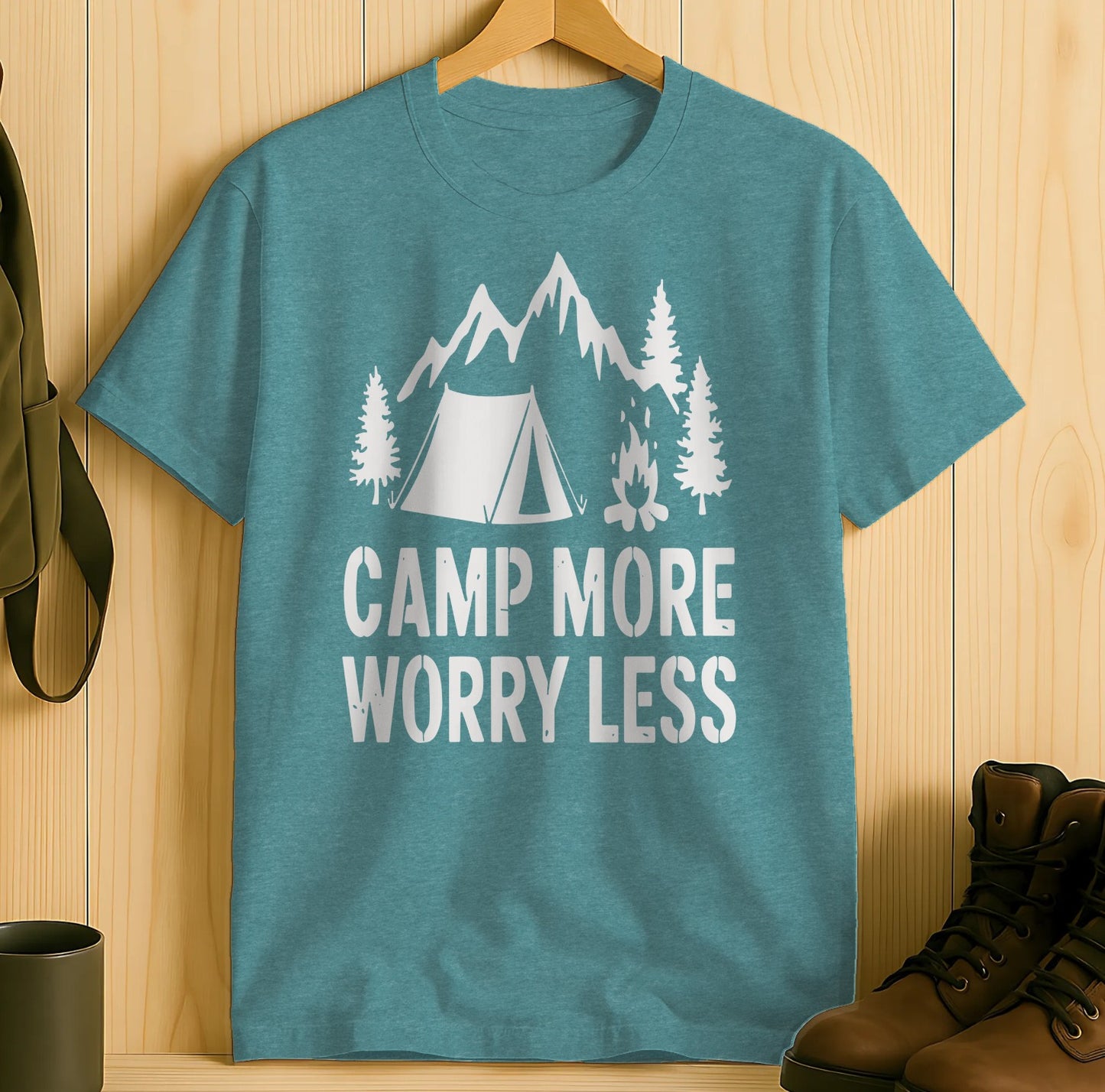 Camp More Worry Less Graphic T-Shirt product