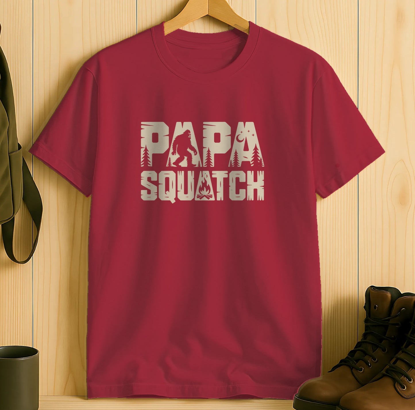 Papa Squatch Red Graphic T-Shirt product type